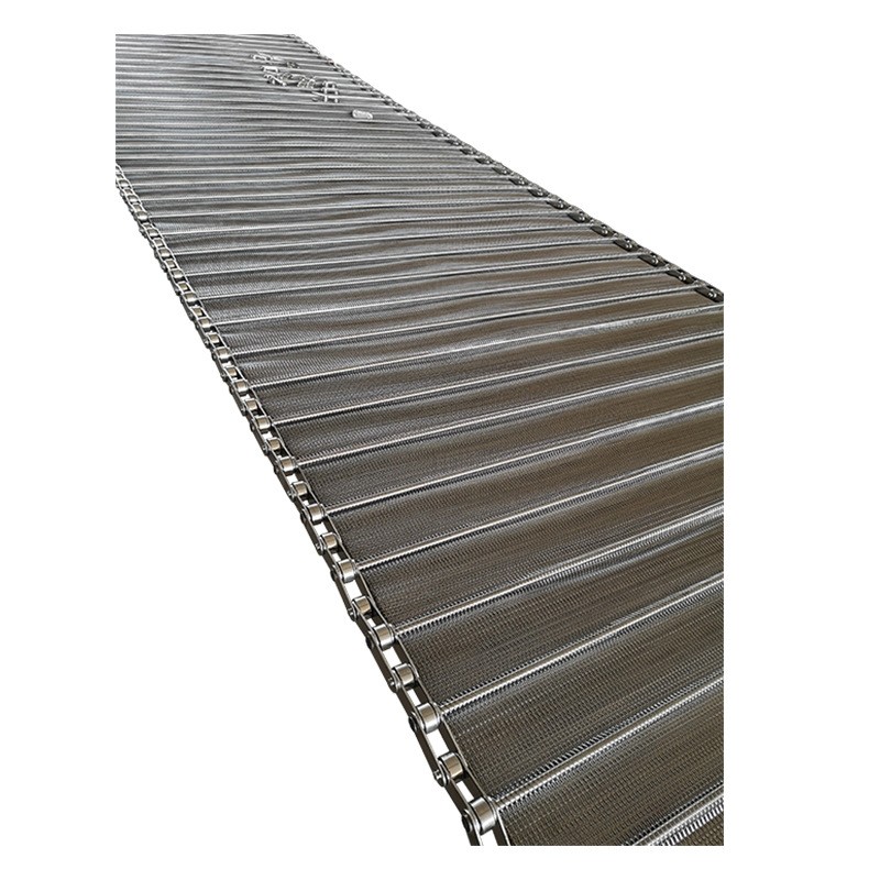 抛丸清理设备网带铁网耐高温加密人字传送带隧道炉不锈钢网带网链图5