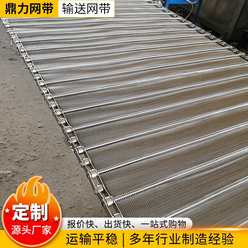 抛丸清理设备网带铁网耐高温加密人字传送带隧道炉不锈钢网带网链图2
