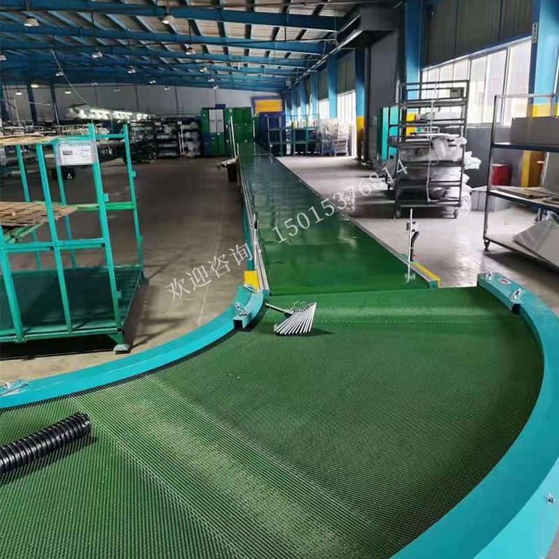 大量供应旧衣服分拣流水线物流输送线180度90度转弯机环形传送机图5