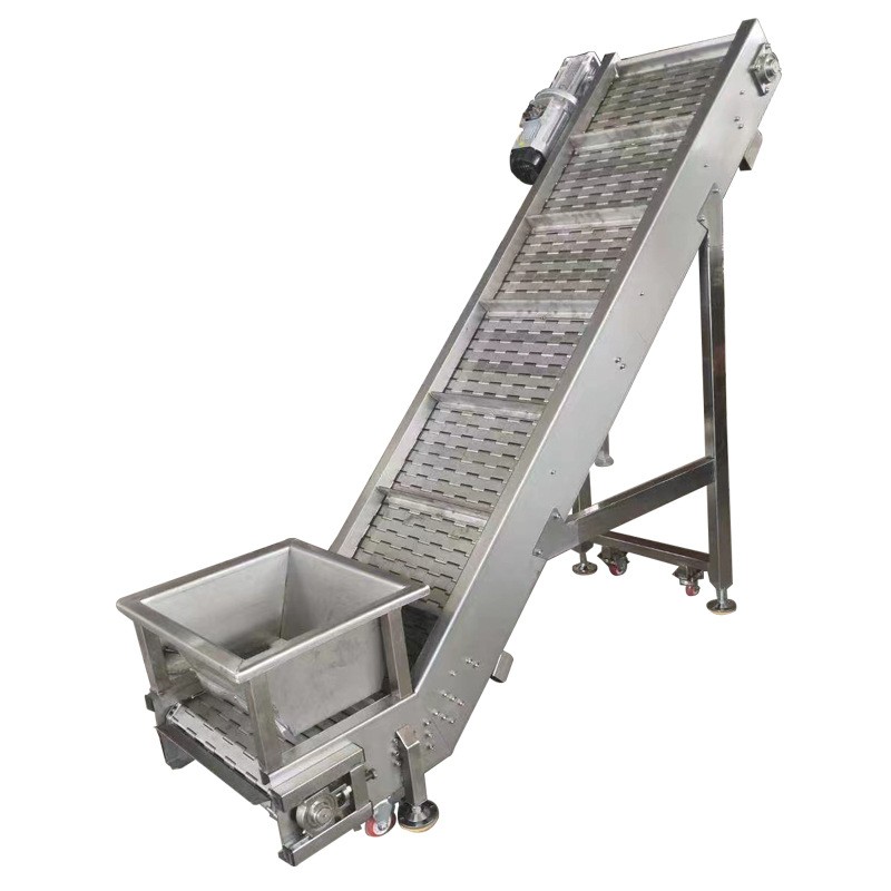 爬坡物料链板提升机流水线板链上料提升机不绣钢链板输送机耐高温图5