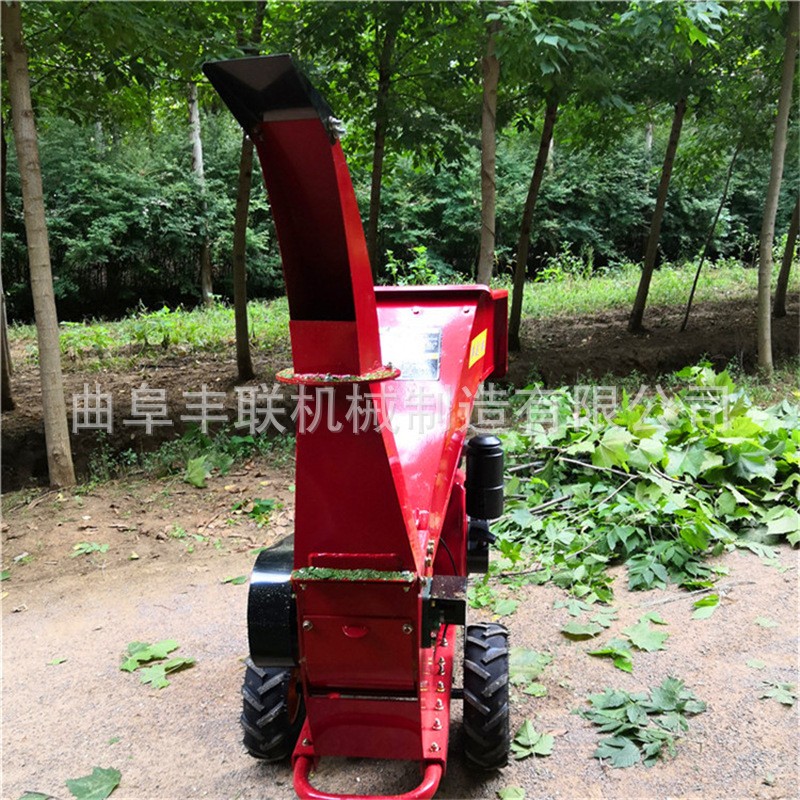小型自动果园树木粉碎机 柴油电启动移动式园林绿化树枝打碎机图4