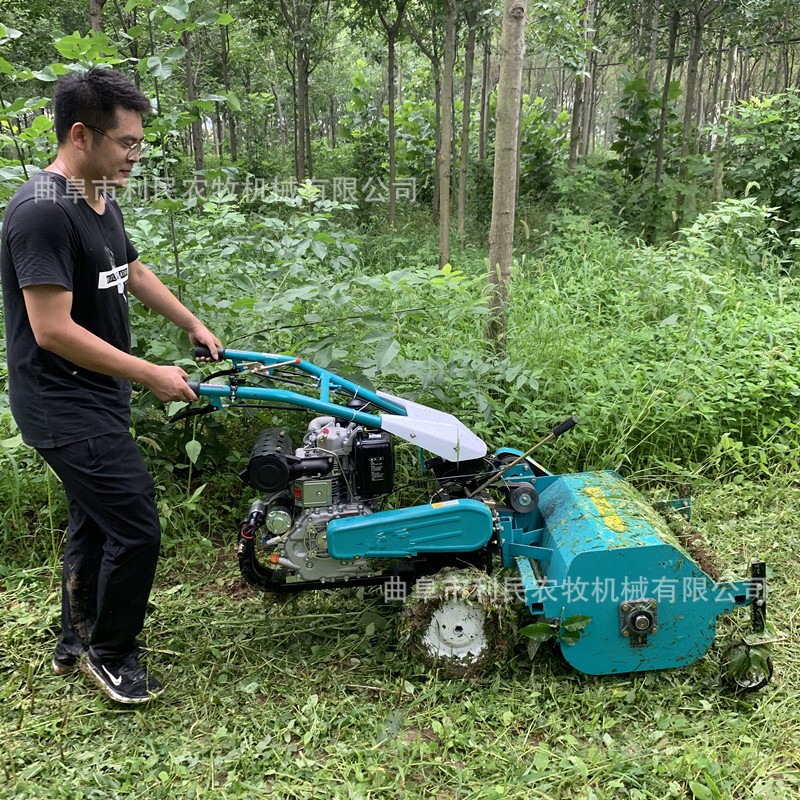 园林手扶式灭草机价格 葡萄园自走式荒草粉碎机 柴油前置割草机图2