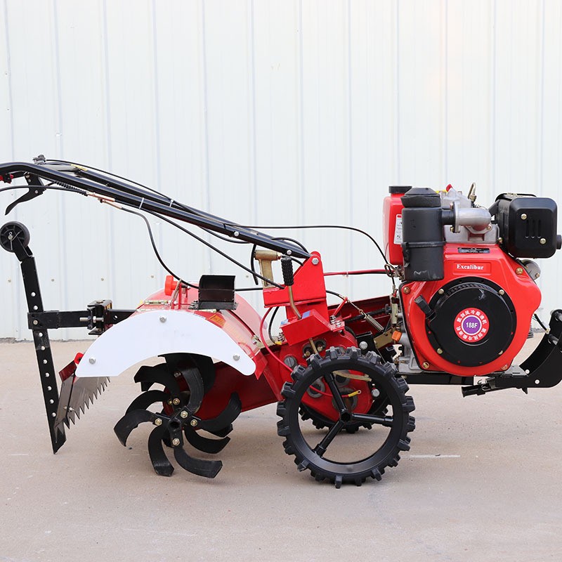 高转速微耕机 手扶小型开沟抛土机果园松土可旋转微耕机图2