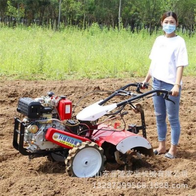 手扶拖拉机田园管理机小型耕地旋耕机硬地可用农用园林耕地机销售