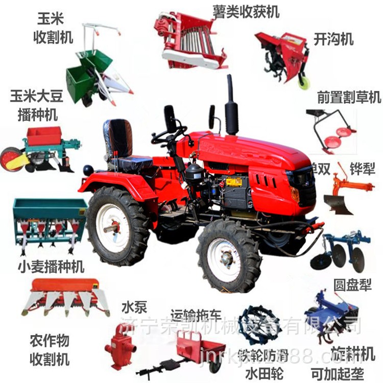 农场小四轮旋耕机12迷你拖拉机犁地松土除草拖拉机二驱单缸拖拉机图5