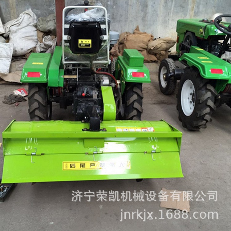 农场小四轮旋耕机12迷你拖拉机犁地松土除草拖拉机二驱单缸拖拉机图2