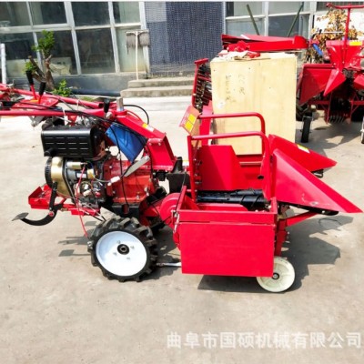 单行玉米收获机 玉米棒子收割机 手扶式苞米收割粉碎还田机