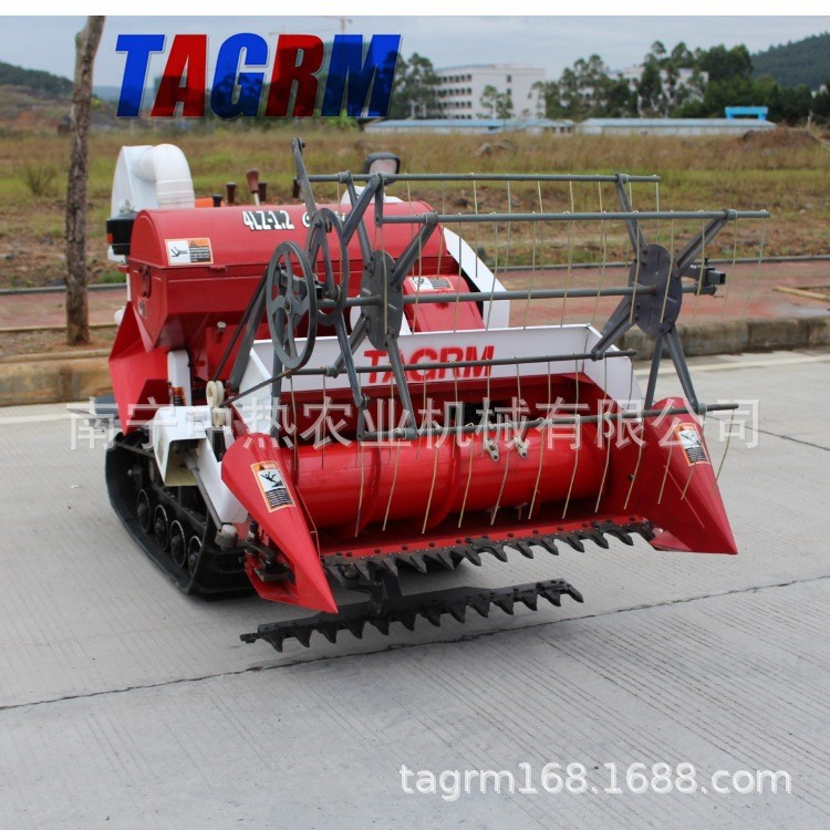 履带式全喂入全自动小型水稻收割机 小麦收割机 谷物收获机割晒机图2