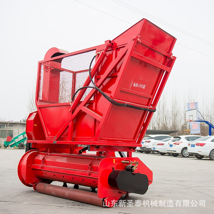 秸秆青储回收机效果 自卸式秸秆饲料回收机 二次粉碎收获机视频图4