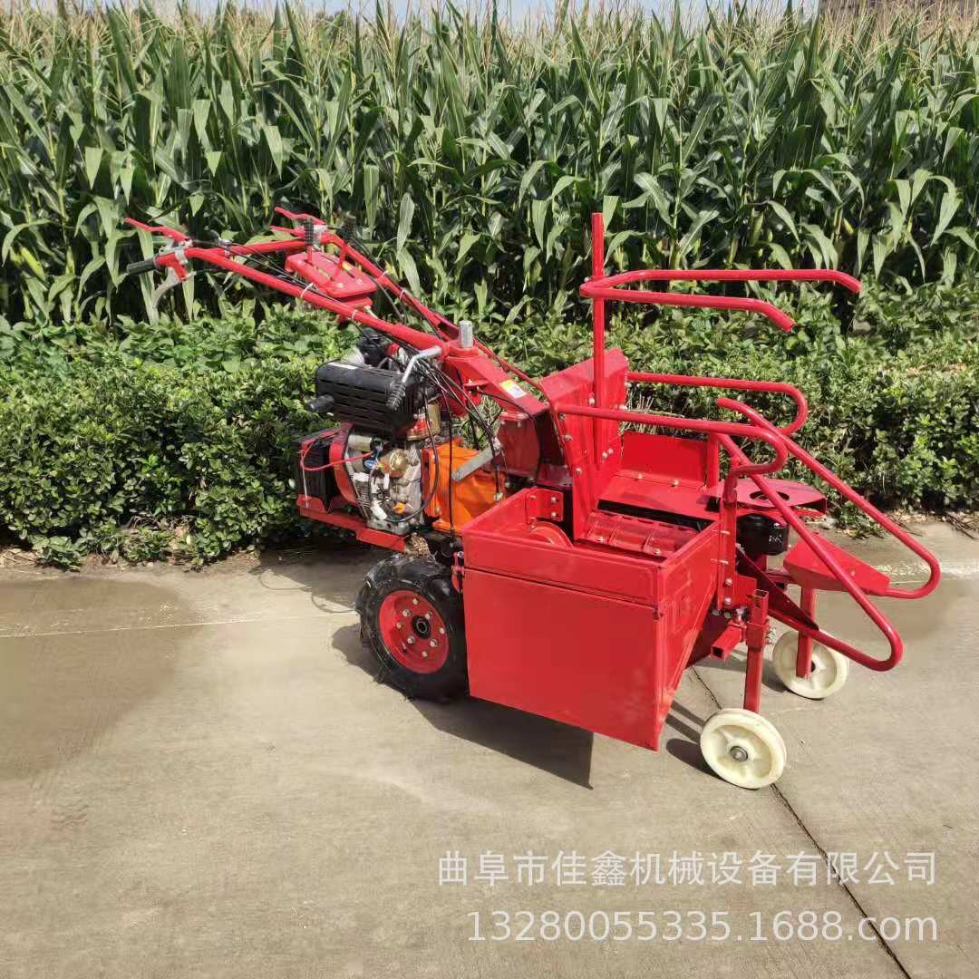 小型单行玉米收获机 小型粉苞米机 佳鑫柴油玉米收获机价格图2