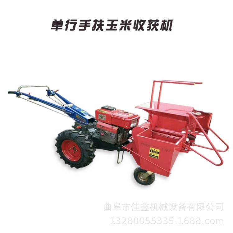 小型单行玉米收获机 小型粉苞米机 佳鑫柴油玉米收获机价格图5