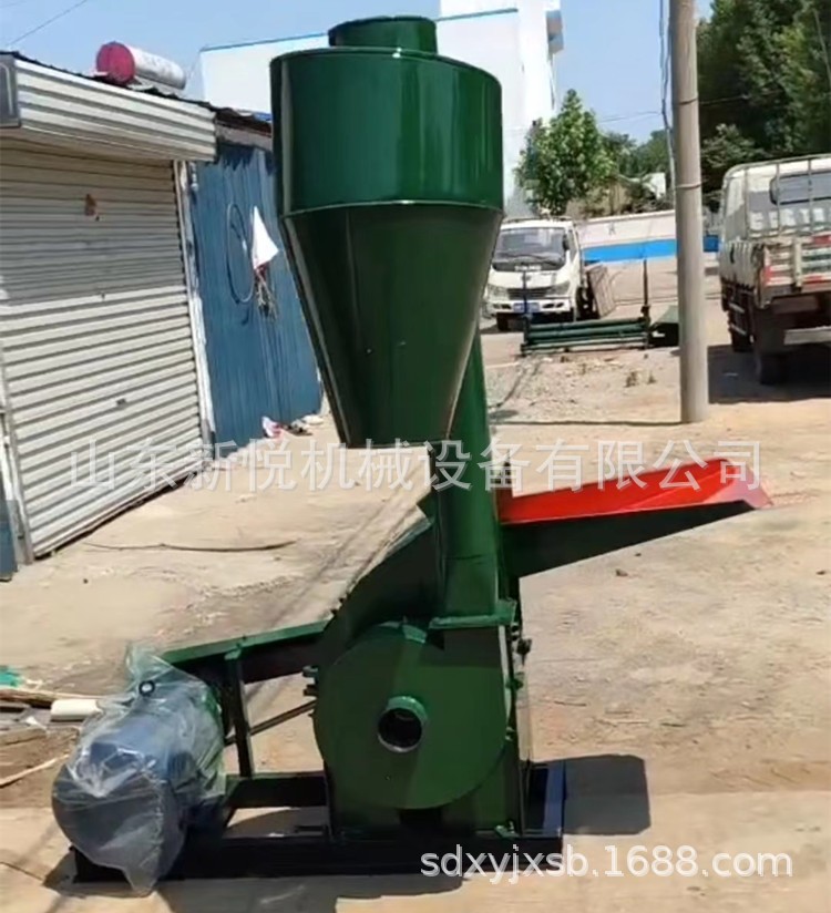 打草粉面子机 防尘沙克龙饲料粉面机 四轮带动移动式粉草机现货图2