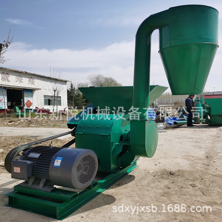 打草粉面子机 防尘沙克龙饲料粉面机 四轮带动移动式粉草机现货图4