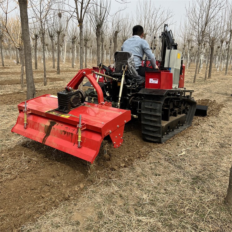 水旱两用履带式拖拉机 大马力微耕机 多功能挖机推土农用履带耕地图2