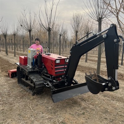 水旱两用履带式拖拉机 大马力微耕机 多功能挖机推土农用履带耕地