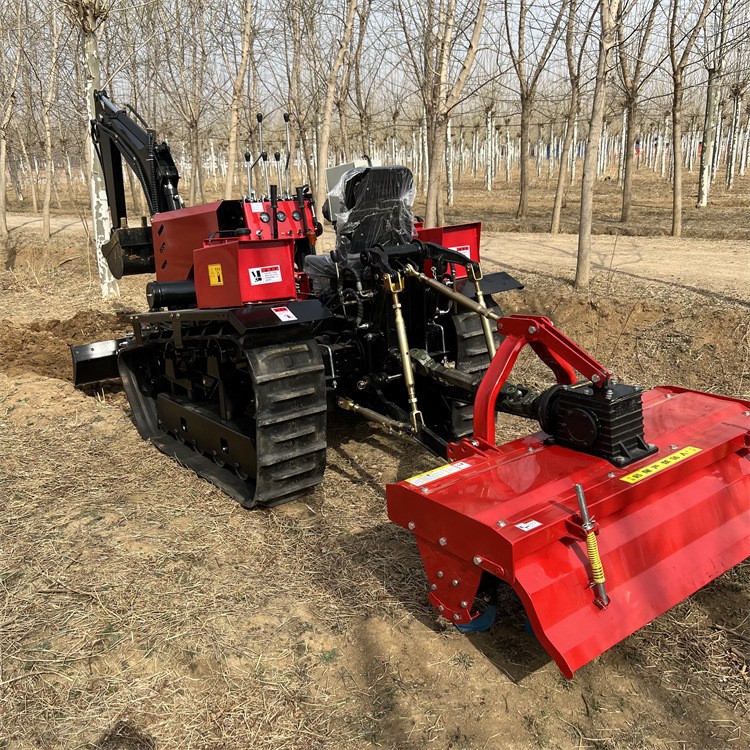 水旱两用履带式拖拉机 大马力微耕机 多功能挖机推土农用履带耕地图3