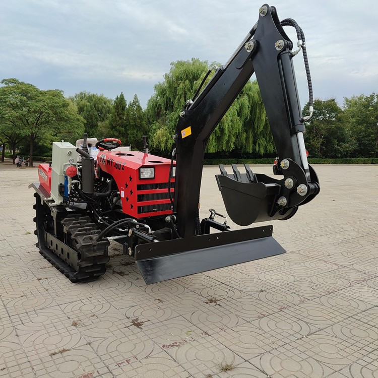 水旱两用履带旋耕机 多功能挖机推土耕地机 柴油四缸60马力微耕机图2