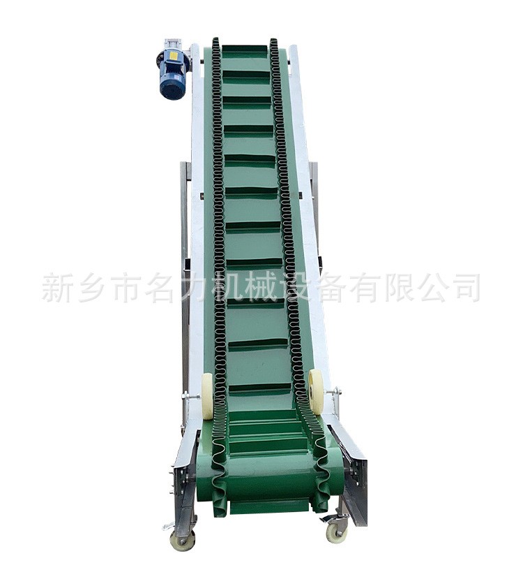 爬坡皮带机挡板输送机裙边传送带大倾角食品级不锈钢裙边皮 带机图2