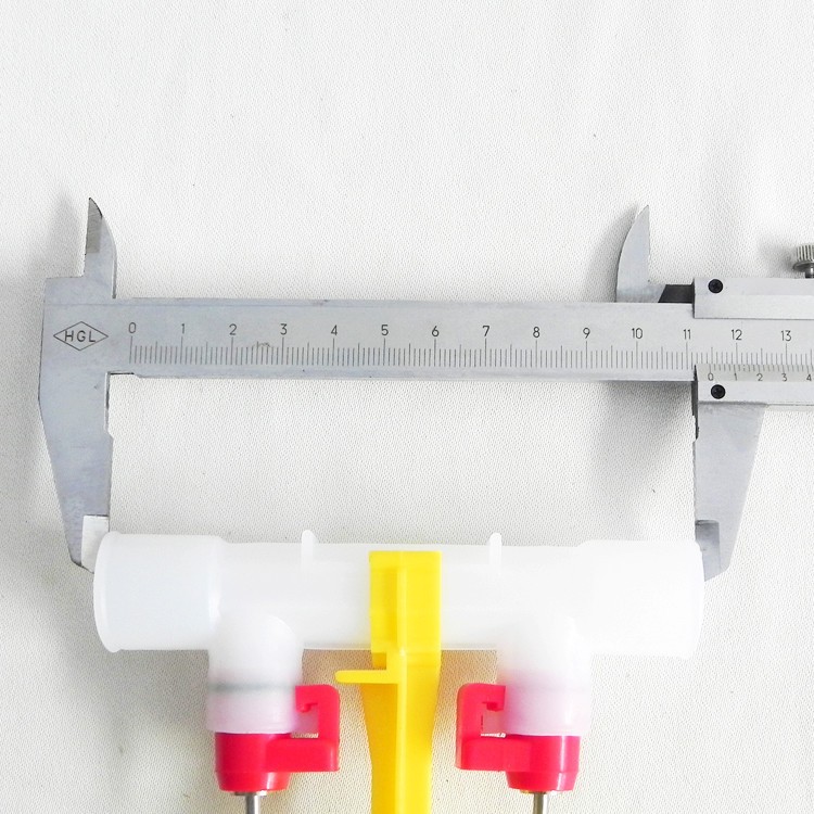鸡用饮水器带吊杯 双乳头吊杯自动饮水器 钢球乳头饮水器 鸡双碗图2
