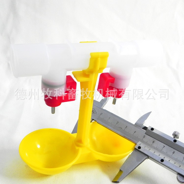 鸡用饮水器带吊杯 双乳头吊杯自动饮水器 钢球乳头饮水器 鸡双碗图3
