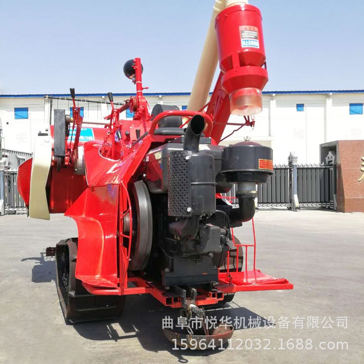 柴油版小型履带式谷物联合收割机 自走式水稻小麦收割脱粒一体机图4