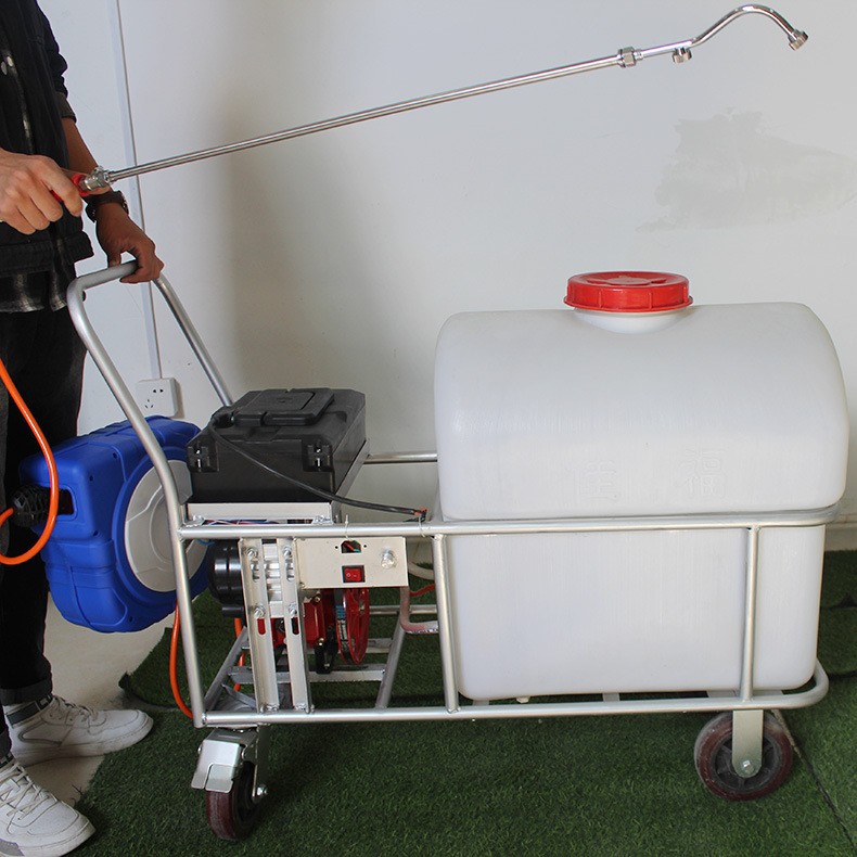 自动卷药大棚打药机电动推车式喷雾消毒一体机喷药机 防疫喷雾器图2