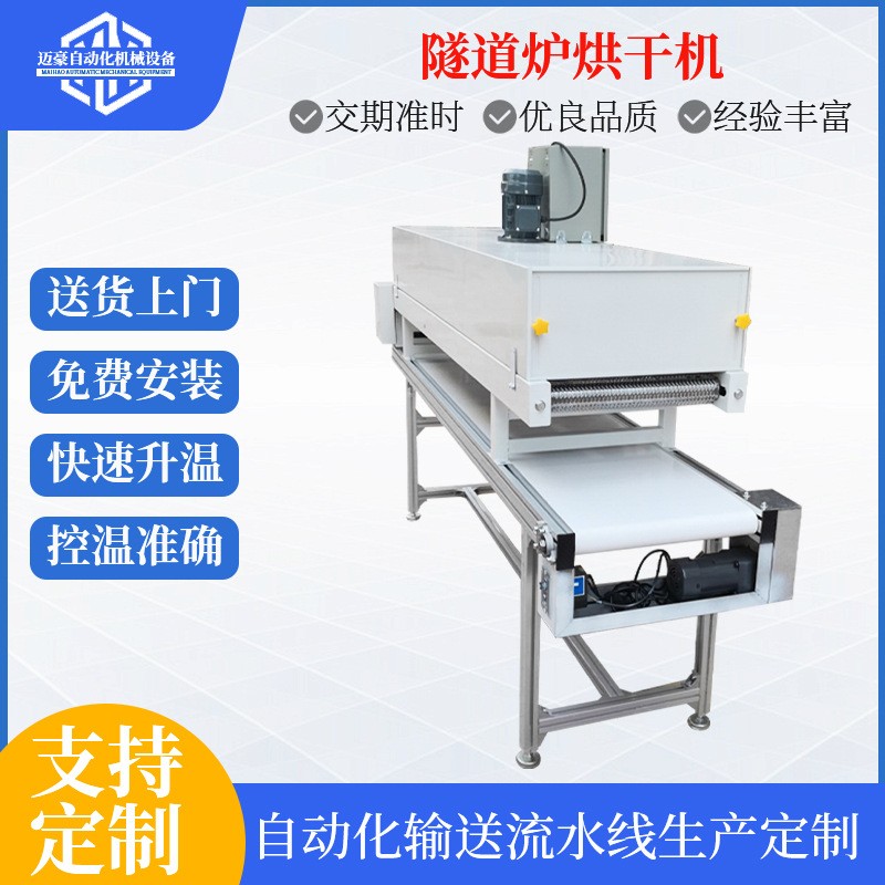 自动高温隧道炉固化线 喷油喷粉隧道炉烘干机 皮带式高温烘干线