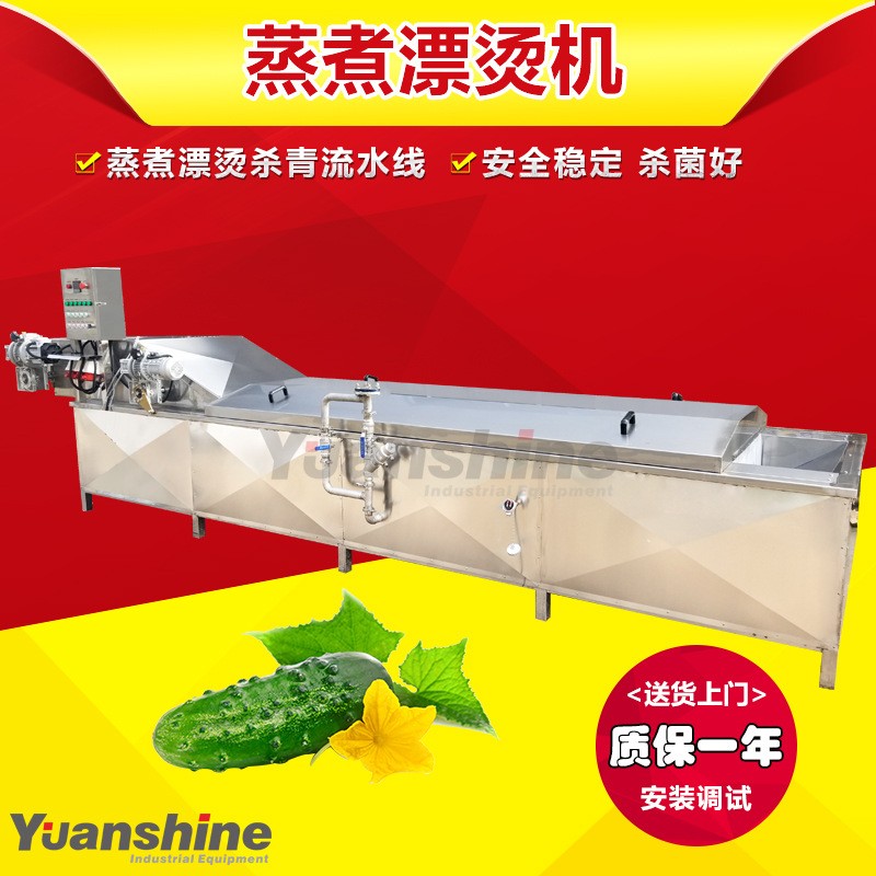 自动控温蔬菜杀青漂烫流水线 蚂蟥水蛭蒸煮机 全自动蒸煮漂烫机图4