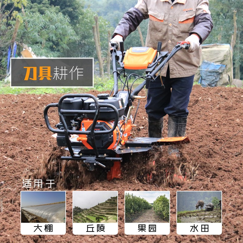 厂家直发多功能汽油微耕机 农用农耕机开沟除草耕地机 小型耕地机图2