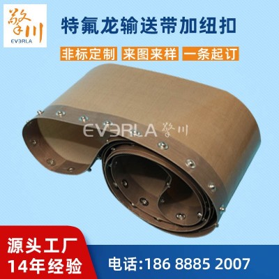 非标超薄0.35特氟龙耐高温输送带加纽扣铁氟龙传送带厂家加工定制