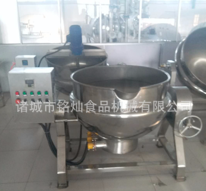 牛肉酱刮板搅拌夹层锅 阿胶红糖驴胶熬制锅 小型电加热夹层锅图3