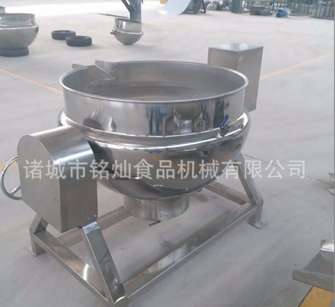 八宝粥甜面酱搅拌夹层锅 不锈钢蒸汽加热夹层炒锅 蒸煮立式夹层锅图4