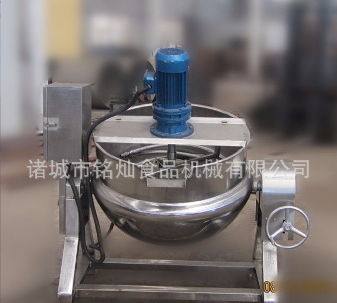 八宝粥甜面酱搅拌夹层锅 不锈钢蒸汽加热夹层炒锅 蒸煮立式夹层锅图3