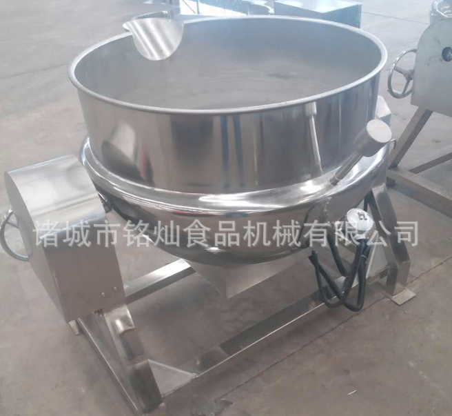 八宝粥甜面酱搅拌夹层锅 不锈钢蒸汽加热夹层炒锅 蒸煮立式夹层锅图2