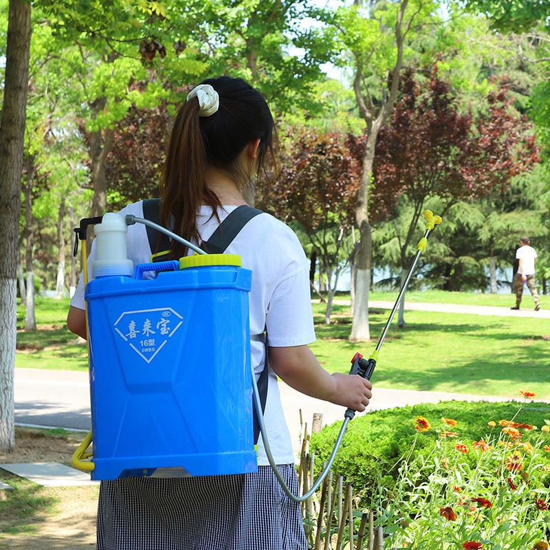 厂家现货手动喷雾器16升单双管20升农用喷雾器消毒打药机批发图2