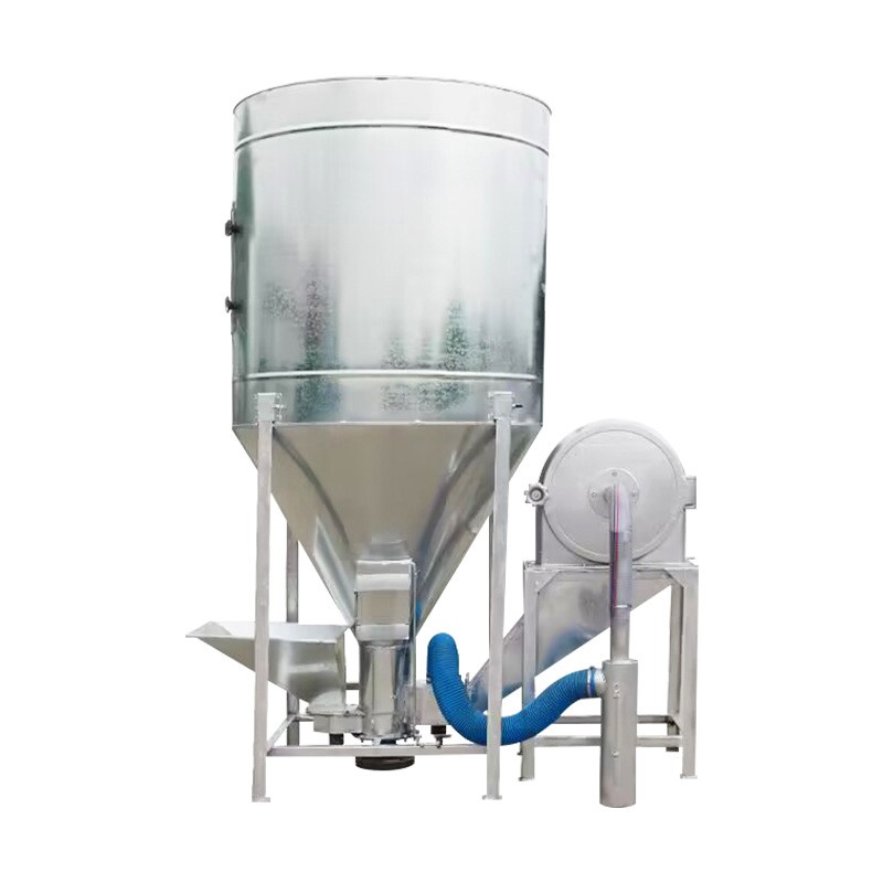 猪牛羊饲料镀锌搅拌粉碎一体机 无尘铸铁粉碎机自吸式饲料混合机图4