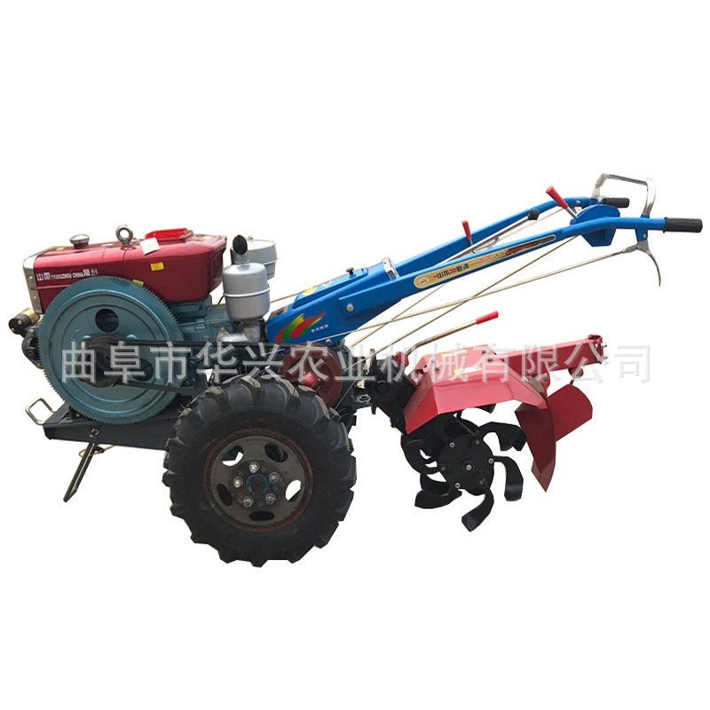 水田铁轮农用拖拉机 电启动手扶车带打田机 15马力手扶旋耕机图4