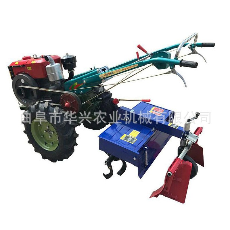 座驾手扶拖拉机旋耕起垄机 12马力手扶农用拖拉机 手扶犁地打田机图5