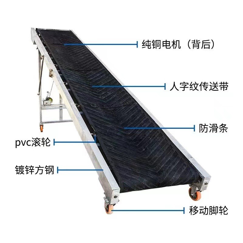 批发折叠粮食皮带输送机仓库输送带 流水线小型可移动升降传送带图3