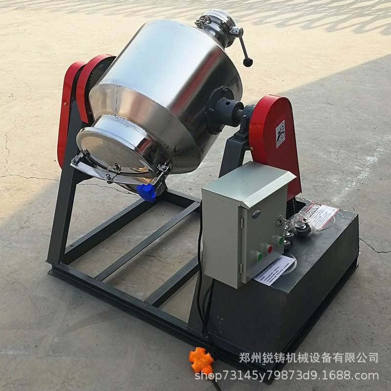 鼓式鱼饵颗粒饲料混和机 工业染料粉剂搅拌机 不锈钢材质耐腐蚀图3