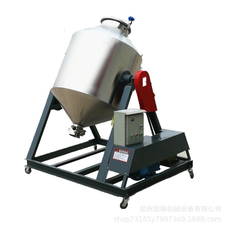 鼓式鱼饵颗粒饲料混和机 工业染料粉剂搅拌机 不锈钢材质耐腐蚀图4