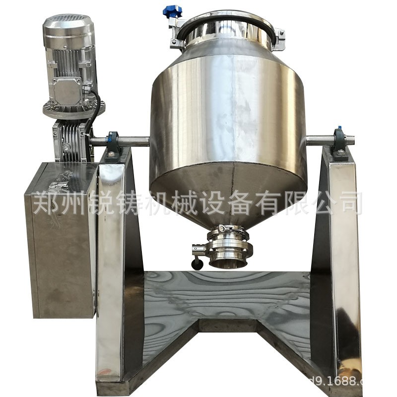 不锈钢干粉搅拌机 饲料添加剂混合搅拌机 鼓式双锥金属粉末混合机图4