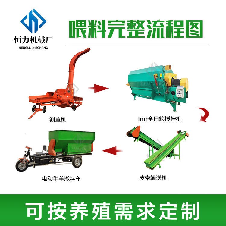 全日粮牛羊饲料自动搅拌机 中小型养殖场卧式草料混合机 拌草机图5