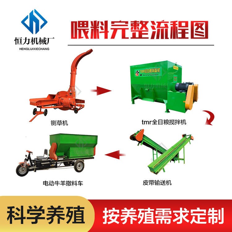 恒力双轴卧式牛羊草料搅拌机 加厚钢板干湿两用粉碎混合机图5