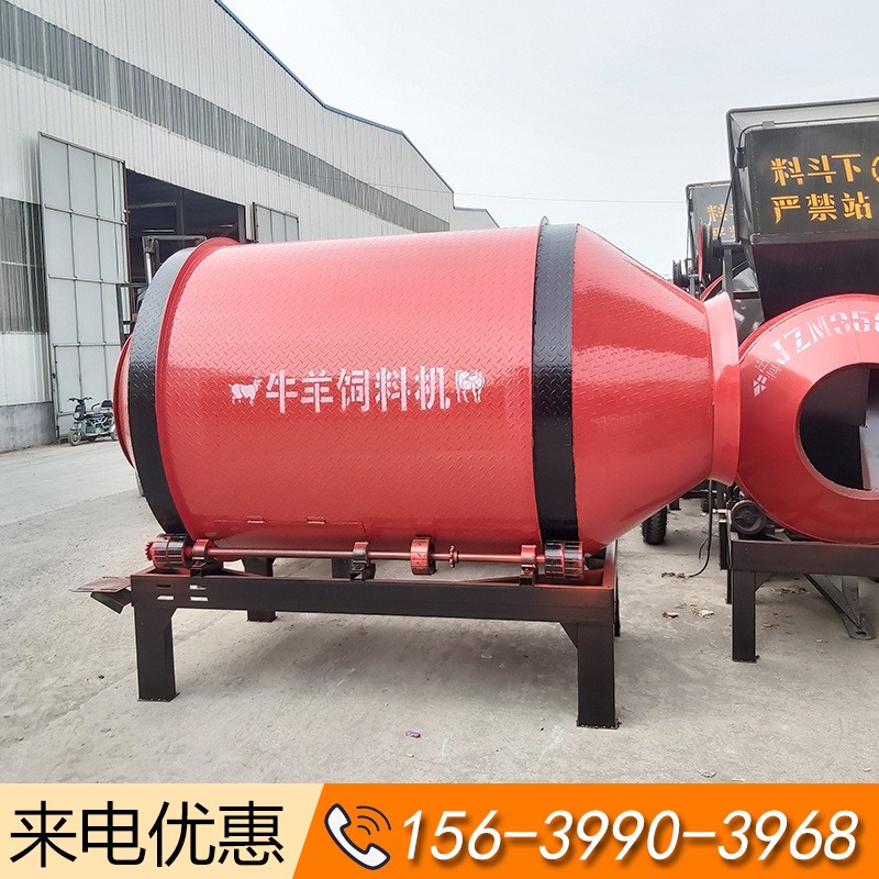 厂家热销 卧式干湿牧草饲料混合机牛羊养殖拌料机滚筒式搅拌机图3