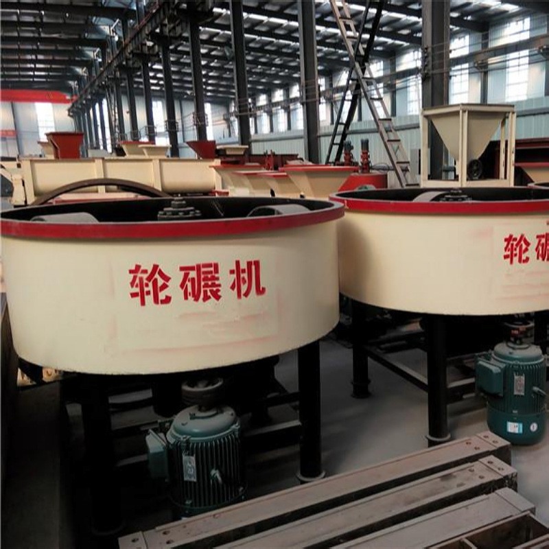 圆盘式湿料轮碾搅拌机颗粒物料混碾机加厚耐磨无尘双辊搅拌机图2