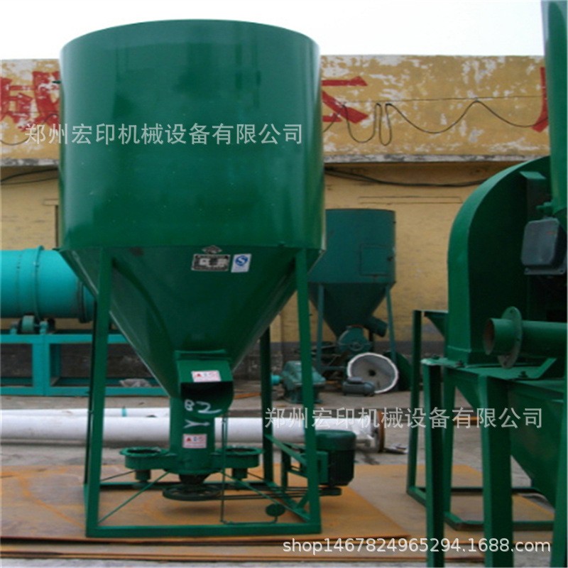 玉米农作物粉碎搅拌机 谷物饲料混合储料罐 立式无尘饲料搅拌机图2