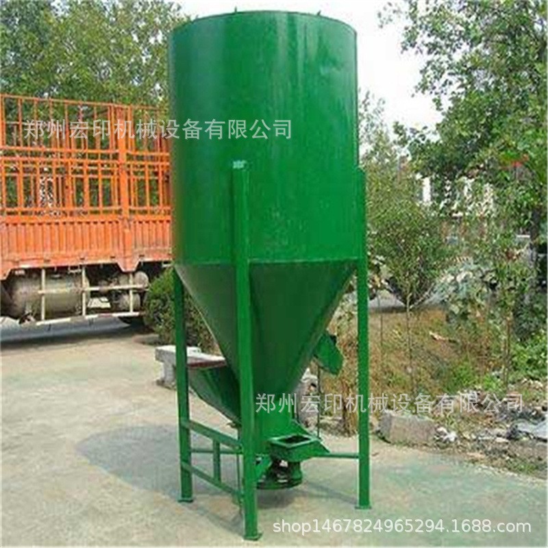 玉米农作物粉碎搅拌机 谷物饲料混合储料罐 立式无尘饲料搅拌机图3