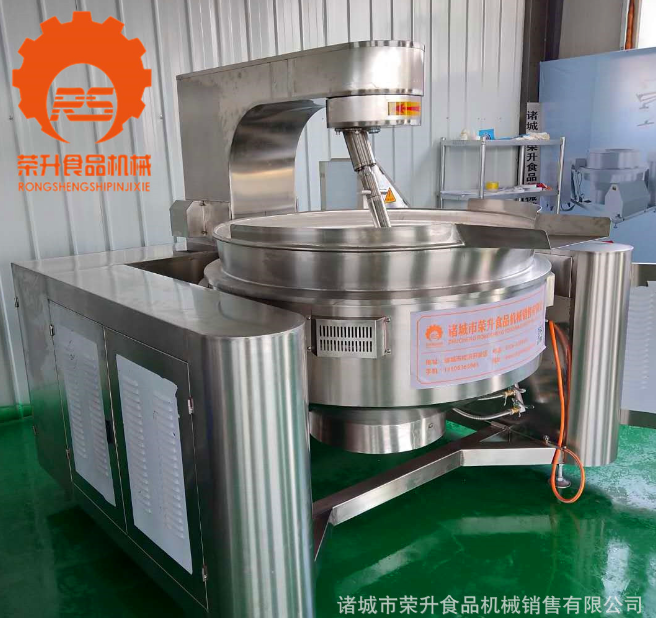 厂家直销不锈钢炒料机 仿人工搅拌夹层锅 火锅底料炒料机设备图2