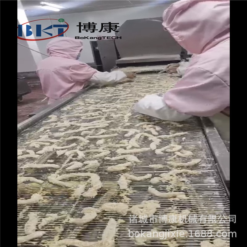 小酥肉裹粉机 新工艺酥肉滚筒上粉机 锅包肉自动挂糊上粉油炸线图2